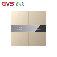 Panneau de commande intelligent pour maison connectée GVS KNX personnalisable, 2 gangs, 4 boutons, avec écran LCD de 0,96 pouce