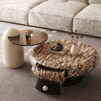 Table basse de luxe moderne et design pour salon, ensemble de tables rondes créatives au design italien de luxe pour petit appartement