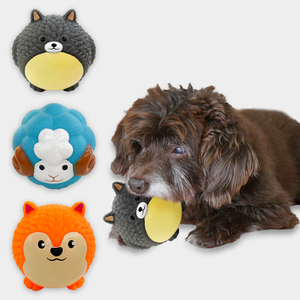 Toptan Ekolojik Vinil Köpek Sesli Oyuncak Topu Sevimli Karikatür Hayvan Tasarımlı İnteraktif Oyuncak Köpek İnteraktif Oyuncakları - Product Image 1