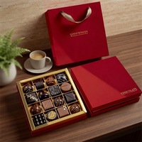 Nouvelle boîte cadeau carrée haut de gamme en carton tactile, 9/16/25 compartiments, pour emballage DIY de chocolats et bonbons, motif ciel étoilé, épaisseur 2mm