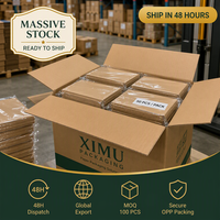 Emballage Ximu en stock, sac en papier kraft à fond plat, fermeture éclair refermable, emballage alimentaire de qualité alimentaire, MOQ 100 pièces