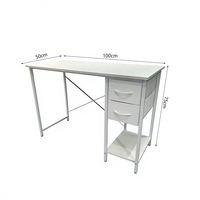 Bureau d'écriture et de travail pour la maison et le bureau, table d'ordinateur avec 2 tiroirs en tissu, idéal pour les petits espaces - Vente en gros