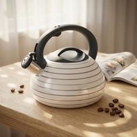 Bouilloire sifflante de haute qualité de 3.0 litres corps à fond unique avec bouilloire de cuisinière au design floral pour bouilloire de soudage de thé à l'eau