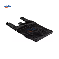 Sacs de transport réutilisables en plastique biodégradable, blancs et noirs, style gilet avec poignées, pour les courses, les cadeaux, les boutiques, les marchés