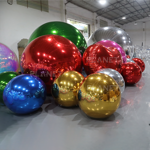 Gran Globo Espejo Colgante de PVC de Doble Capa Gran Bola Espejo Inflable Azul Brillante para Decoración - Product Image 4