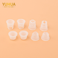 Bouchons ronds en plastique PET transparent non rechargeables avec trou de fixation, blancs, pour emballages cosmétiques, flacons compte-gouttes et gobelets, personnalisables