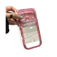 Coque de téléphone antichoc en acrylique color block arc-en-ciel pour iPhone 17 Pro Max 18 16 15 14 13 pour filles
