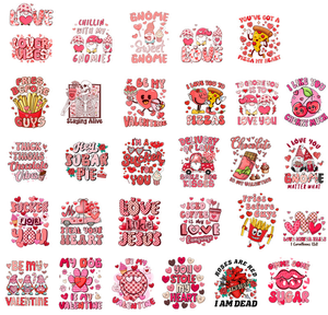 Diseños de vinilo de transferencia de calor DTF personalizados para el Día de San Valentín para camisetas pegatinas de camiseta con impresión de transferencia de calor de pantalla - Product Image 1