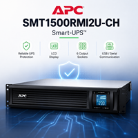 APC SMT1500RMI2U-CH 1500VA/1000W UPS Rak, Online Interaktif Gelombang Sinus Murni dengan AVR untuk Pusat Data & Rak Server