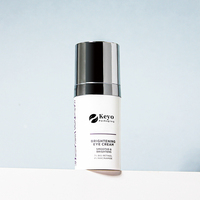 Flacon pompe sans air Keyo 30 ml, personnalisable 15 ml 50 ml, flacon pompe sans air en plastique avec bouchon à vis argenté, emballage portable pour soins de la peau