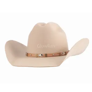 Wholesale 100% Wool Felt American Western Red Women's Cowboy Hats With Customized Logo