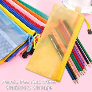 Wholesale Waterproof PVC <b>File</b> Bag Frosted Folder Clear Plastic Bill Document Pouch Durable Mesh Zipper Pouch for Makeup <b>Storage</b> - Product Image 5