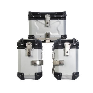 Ensemble de valises latérales pour coffre de <span class=keywords><strong>moto</strong></span> 45L+38L, étanches, universelles, en alliage d'aluminium - Product Image 4