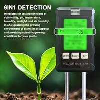Testeur de sol intelligent 6 en 1 pour la fertilité/le pH/l'humidité/la température/la luminosité/la humidité relative du sol, pour l'agriculture, le jardinage et les agriculteurs
