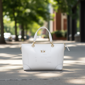 Sac fourre-tout en jean blanc pour femme Fana Mabel avec imprimé motif, sac à main décontracté pour usage quotidien - Product Image 2