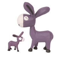 Ornement de sculpture sur bois âne fait main, figurine animale, artisanat transfrontalier, artisanat fait main pour la production de cartes