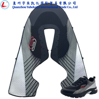 Empeigne de chaussure en tricot jacquard imprimé rayures noires et argentées, logo personnalisé, respirante et confortable, pour baskets et chaussures de sport décontractées