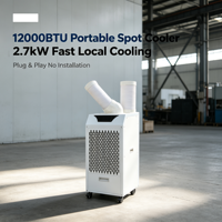 Refroidisseur d'air portable industriel 12000 BTU 2,7 kW, climatiseur portable temporaire pour atelier, entrepôt, tente, événement, construction
