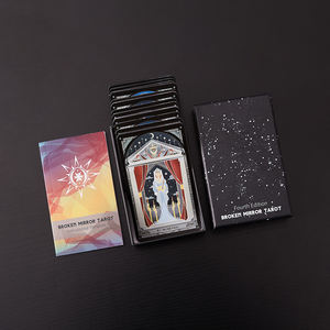 <span class=keywords><strong>Mazzo</strong></span> di Tarocchi Specchio Rotto Quarta Edizione, <span class=keywords><strong>Carte</strong></span> in Stile Vetro Dipinto, Bordo Argento Laser - Product Image 4