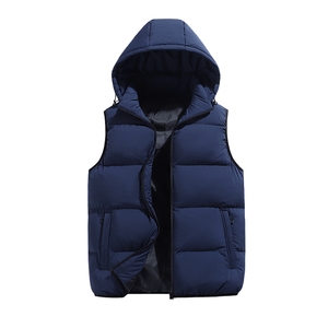 Gilet matelassé en coton avec logo personnalisé pour homme, coupe-vent d'hiver, fermeture éclair, sans manches, vestes d'hiver, gilet matelassé court pour homme - Product Image 2