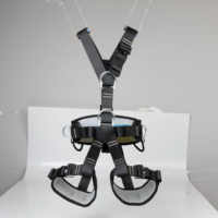 Ceinture de sécurité autoportante pleine longueur Camnal CA-A6628 pour travaux en hauteur et alpinisme, certifiée GB6095-2009, en polyester noir renforcé