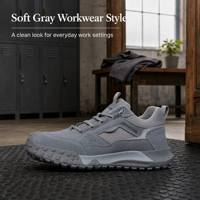 Bottes de travail de sécurité légères pour hommes, embout composite, anti-perforation pour la semelle intermédiaire, tige en cuir suédé, semelle extérieure en caoutchouc, isolées électriquement
