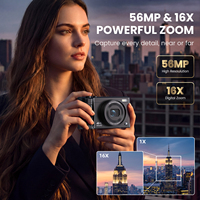 Appareil photo numérique CCD mini 3 pouces avec autofocus, batterie grande capacité 2000 mAh, zoom 16x et 4K avec 180° de champ de vision ° Écran rabattable pour la photographie, ambiance vintage