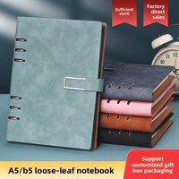 Carnet magnétique en PU à feuilles mobiles et bloc-notes rechargeable A5/B5, 100 feuilles, reliure thermique, design minimaliste et élégant, pour le bureau, le travail, journal intime, cadeau