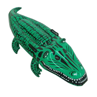 Waterhan FLT1921 Jeu d'Entretenissement Aquatique Multi-joueurs pour Fêtes, Accessoires de Jeu, Bateau Gonflable Ovale Crocodile, Piscine à Vagues en PVC