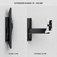 LCD102 DMP Aluminium Full Motion TV Wall Mount VESA 100x100 Braket Monitor Putar & Miring untuk TV & Monitor 13-30 Inch
