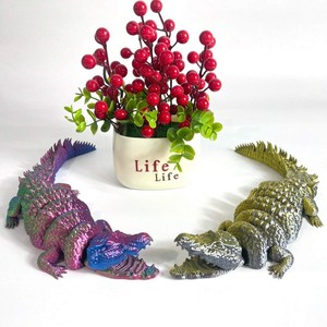Figurine de crocodile en verre imprimée en 3D, jouet animal best-seller transfrontalier pour la maternité - Product Image 2