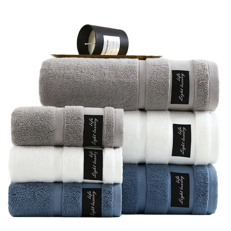 Juego de toallas de baño de lujo personalizadas, juegos de toallas de baño gruesas de rizo de gran tamaño, toallas de baño de algodón 100% para textiles para el hogar del Hotel