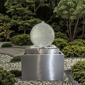 Escultura <span class=keywords><strong>de</strong></span> decoración <span class=keywords><strong>de</strong></span> jardín, fuente <span class=keywords><strong>de</strong></span> bola acrílica con Base <span class=keywords><strong>de</strong></span> acero inoxidable, fuente <span class=keywords><strong>de</strong></span> <span class=keywords><strong>agua</strong></span> <span class=keywords><strong>de</strong></span> esfera con luz LED - Product Image 2