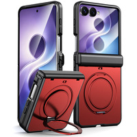 Funda Magnética Plegable para Teléfono con Sensación de Lujo, Protección de Bisagra y Marco Frontal 360 °   Soporte Giratorio para Samsung Galaxy Z Flip 8
