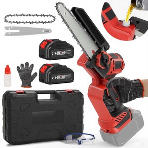 Motosierra Eléctrica a Batería de 1000W con Barra Guía de 6/8 Pulgadas, Motosierra de Poste para Bricolaje con Corte de Alta Velocidad, Sierra Manual para Madera - Product Image 4