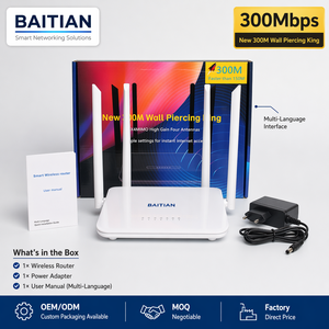 Router Wireless BATIAN BT-F6 300Mbps Wi-Fi 2.4G per Casa con 4 Porte LAN 	 4 Antenne / Alto Guadagno, Supporto OEM/ODM, Multilingue - Product Image 1