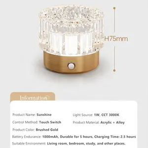 Wholesale Warmwhite Table Lamp Led Stepless Dimming Atmosphere Hotel Bedroom Bedside Modern Luxury Table Lamp