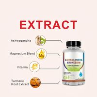 HDK OEM ODM Capsules d'Ashwagandha et de Magnésium 1000mg avec Curcuma et Vitamines pour le Soutien du Sommeil, la Mémoire et la Cognition, Végétaliennes, Halal