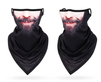 Cache-cou triangulaire en maille de soie glacée avec passants pour les oreilles, anti-UV, séchage rapide, pour activités de plein air, pêche, cyclisme, moto
