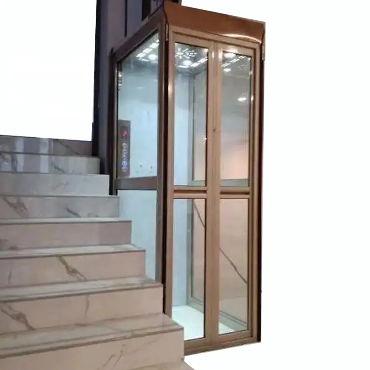 Ascensore idraulico residenziale 2 piani interni piccoli ascensori per passeggeri domestici senza recinzione