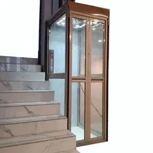 Hydraulic Residential Lift 2 Floor Indoor Small Home Passenger Elevators Without Enclosure