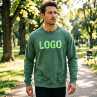 Sweat-shirt à col rond pour homme, sportswear athlétique, broderie 3D, 100% coton, logo personnalisé