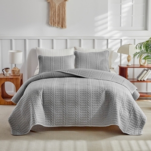 Parure de lit en microfibre brossée, motif géométrique patchwork, 3 pièces, pour toutes les saisons, 229*264cm, avec drap et taies <span class=keywords><strong>d</strong></span>'oreiller - Product Image 2
