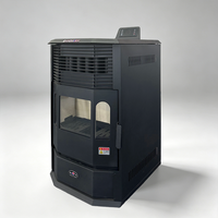 Poêle à granulés de bois double combustible professionnel haut de gamme, moderne, durable, pour maison d'hôtes, avec vue sur trois côtés, double usage