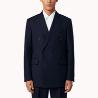 Vestes sur Mesure Modernes Unies Haute Couture, Veste de Costume Noire pour Hommes d'Affaires en Laine Italienne Haut de Gamme