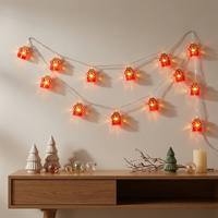 Mini guirlande lumineuse LED en boîte cadeau, 10 LED haute luminosité alimentées par piles pour la décoration murale de Noël et les projets de bricolage
