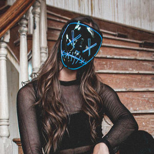 Máscara de <span class=keywords><strong>purga</strong></span> con luz de Halloween cosida LED Purge Festival EDM Cosplay disfraz máscara de <span class=keywords><strong>purga</strong></span> - Product Image 1