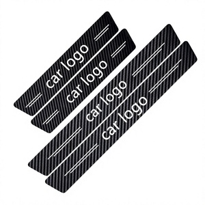 TECKZOOM 4PCS UV Logo Car Stickers Auto <b>Door</b> Threshold Vinyl Protector Glue Tape Scuff Plate Guard PVC Threshold Strip - Product Image 3