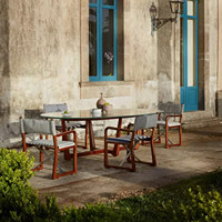 Ensemble de table et de chaises pliantes en aluminium de style nordique pour restaurants haut de gamme et mobilier d'extérieur