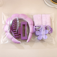Kit d'accessoires capillaires 16-en-1 en gros : Bandeau rembourré pour volume, Grande pince à cheveux, Pince fleurie, Élastiques pour soins de la peau et maquillage